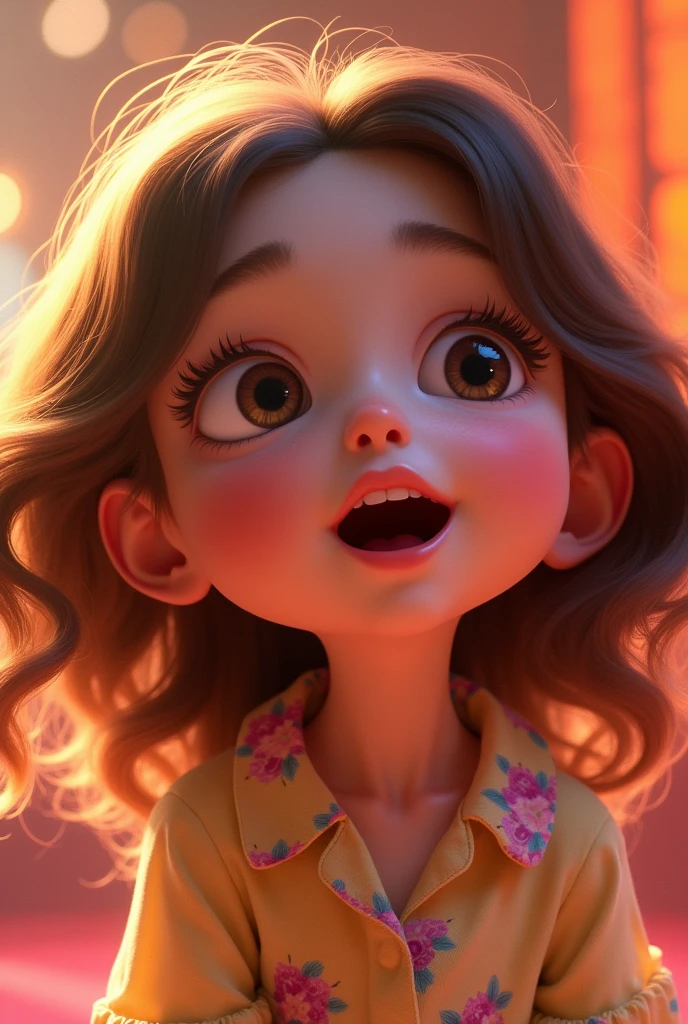wavy hair fair skin thin long face chubby cheeks pixar drawing singing music