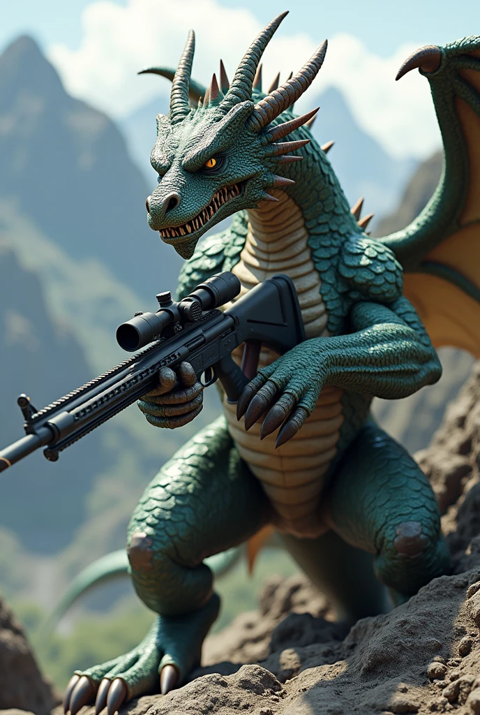 A dragon with dragonov cool