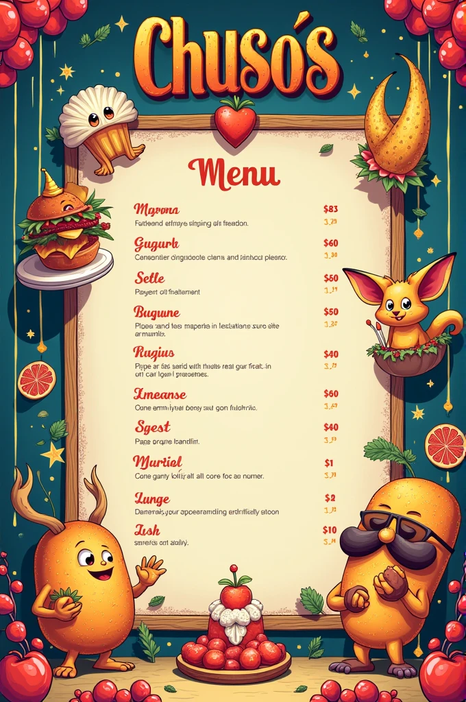 Chusos menu