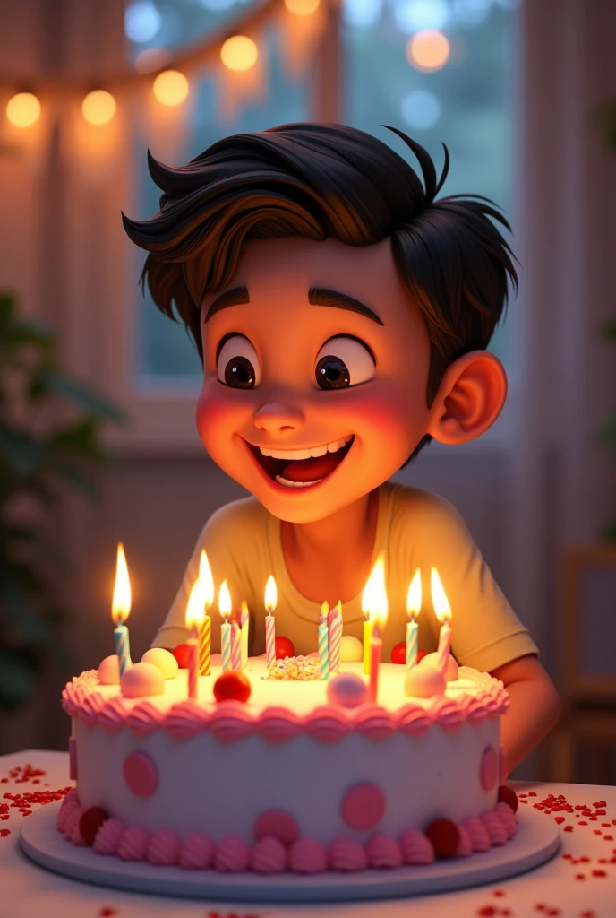 Create happy birthday image for Adil my Brother with cake