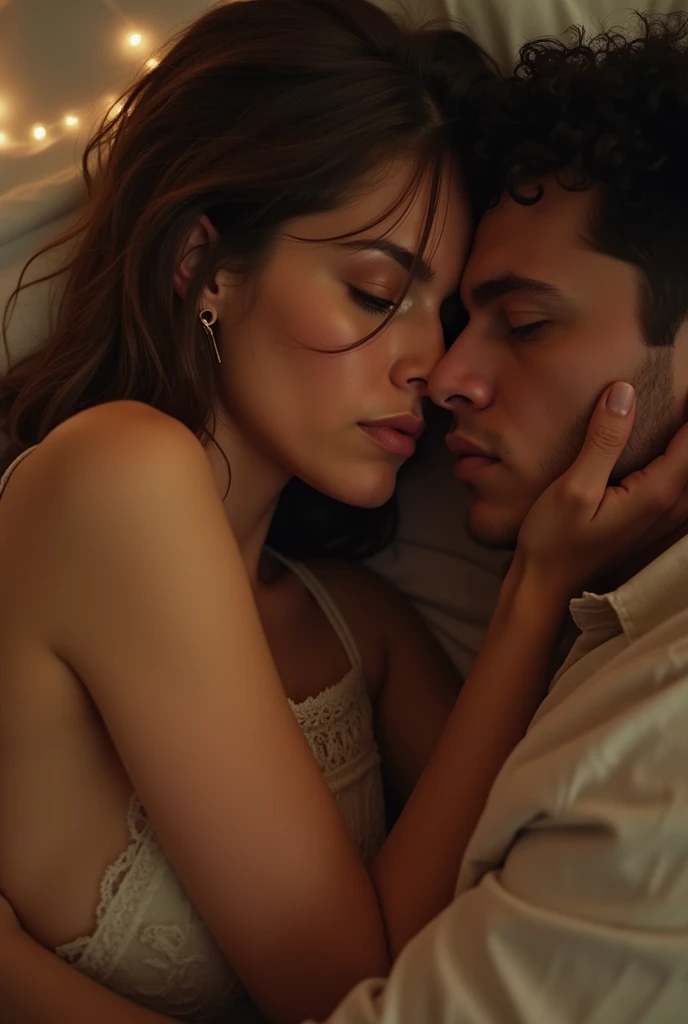 Creates the image of a woman having sex with someone 