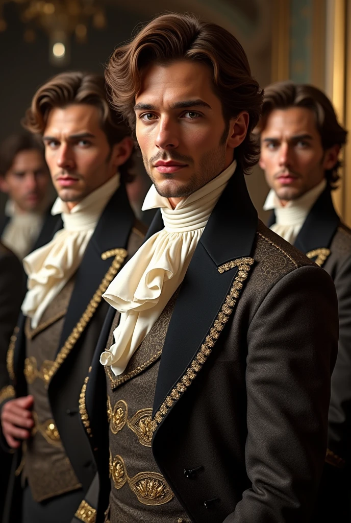 (photorealism:1.2) beautiful men in costume Brown hair