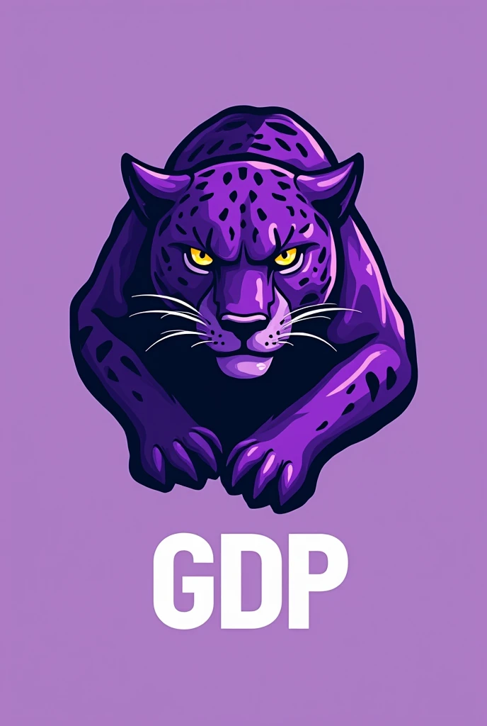 Political party logo of a jaguar with the initials GDP with a very striking purple jaguar