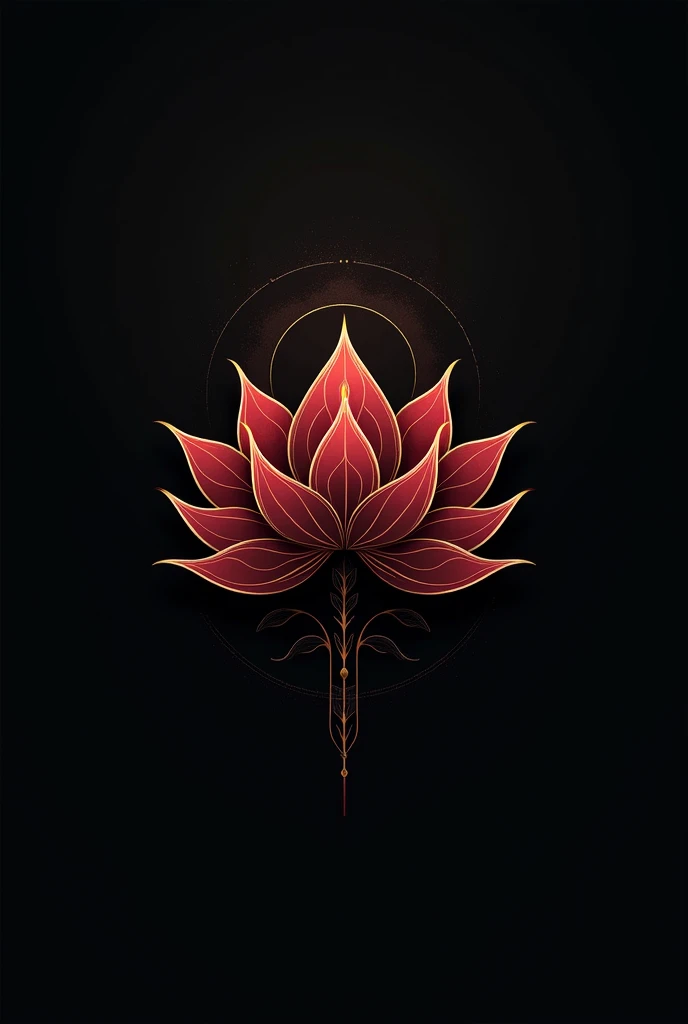 Create a logo to use on social media and tag my business "Black Lotus" Use dark colors, negro, red, yellow and gold