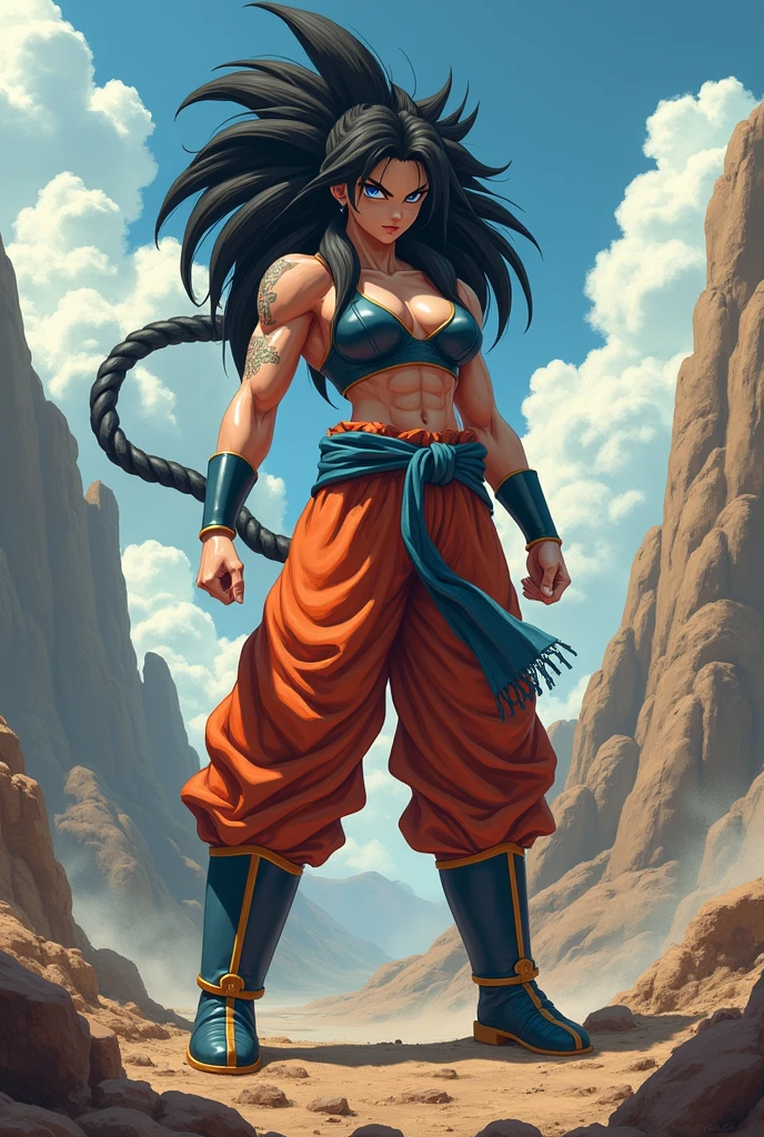 female saiyan, with a tail