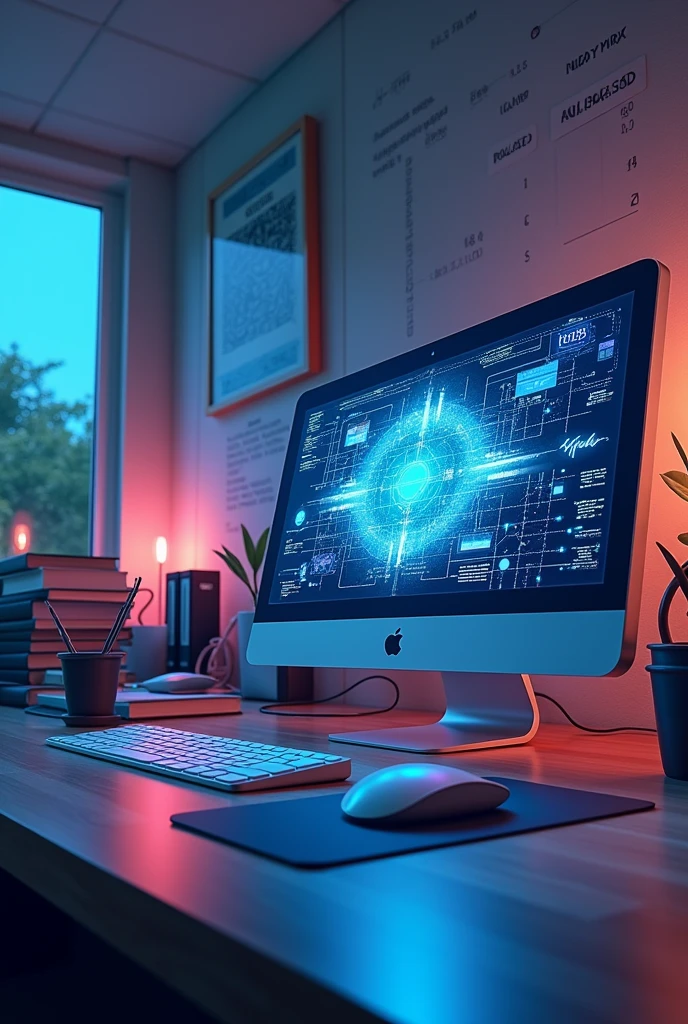 Create a computer-themed wallpaper for your computer at school
