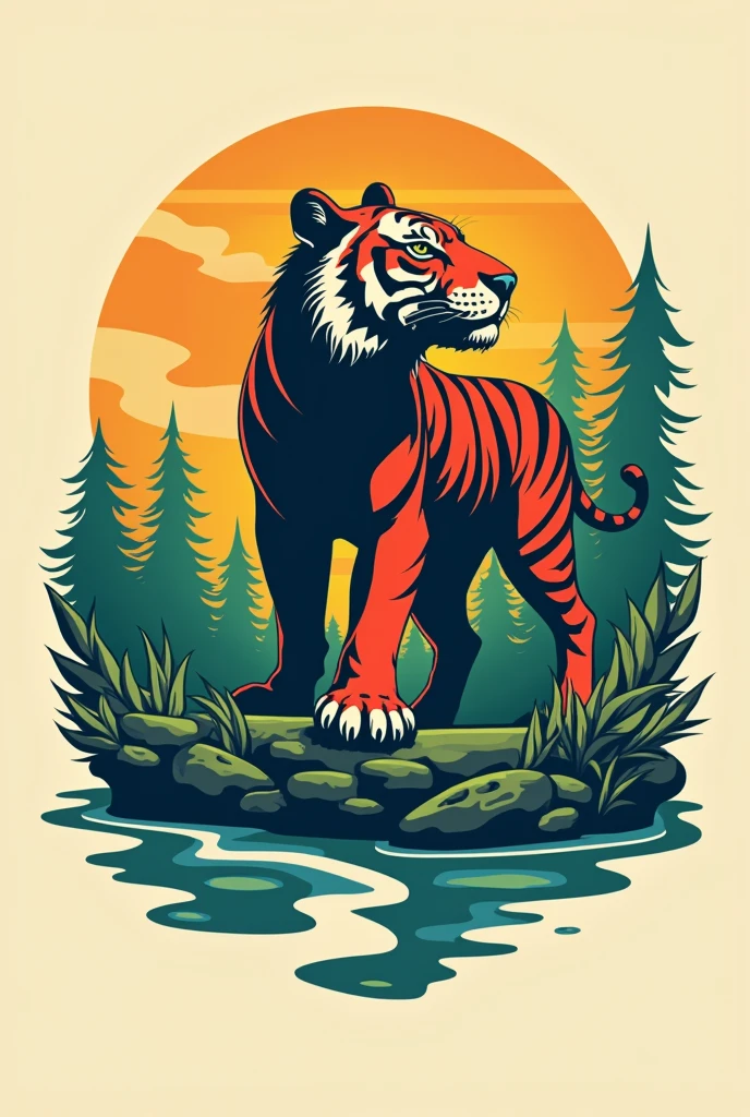 Logo from the 70s, 80s and 90s with an environmental and sports theme without a background