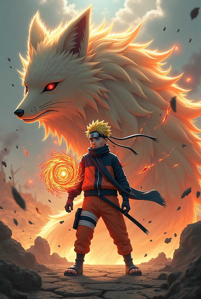 naruto with kurama ,rasen-shuriken