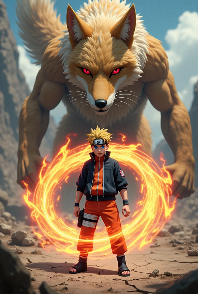 naruto with kurama ,rasen-shuriken 