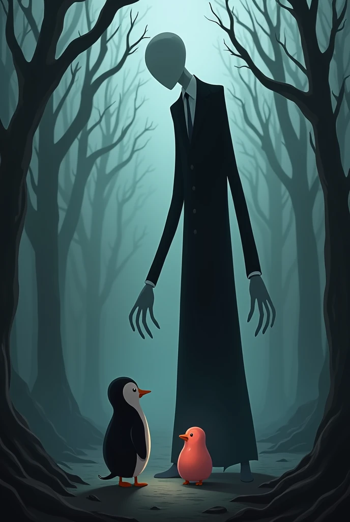 Slenderman killing pingu and gummy
