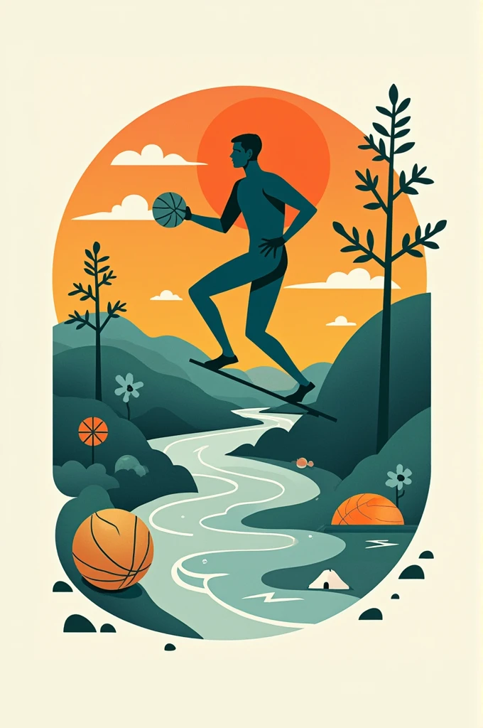 Logo of the 70s, 80s and 90s decade with environmental and sport themes 2024