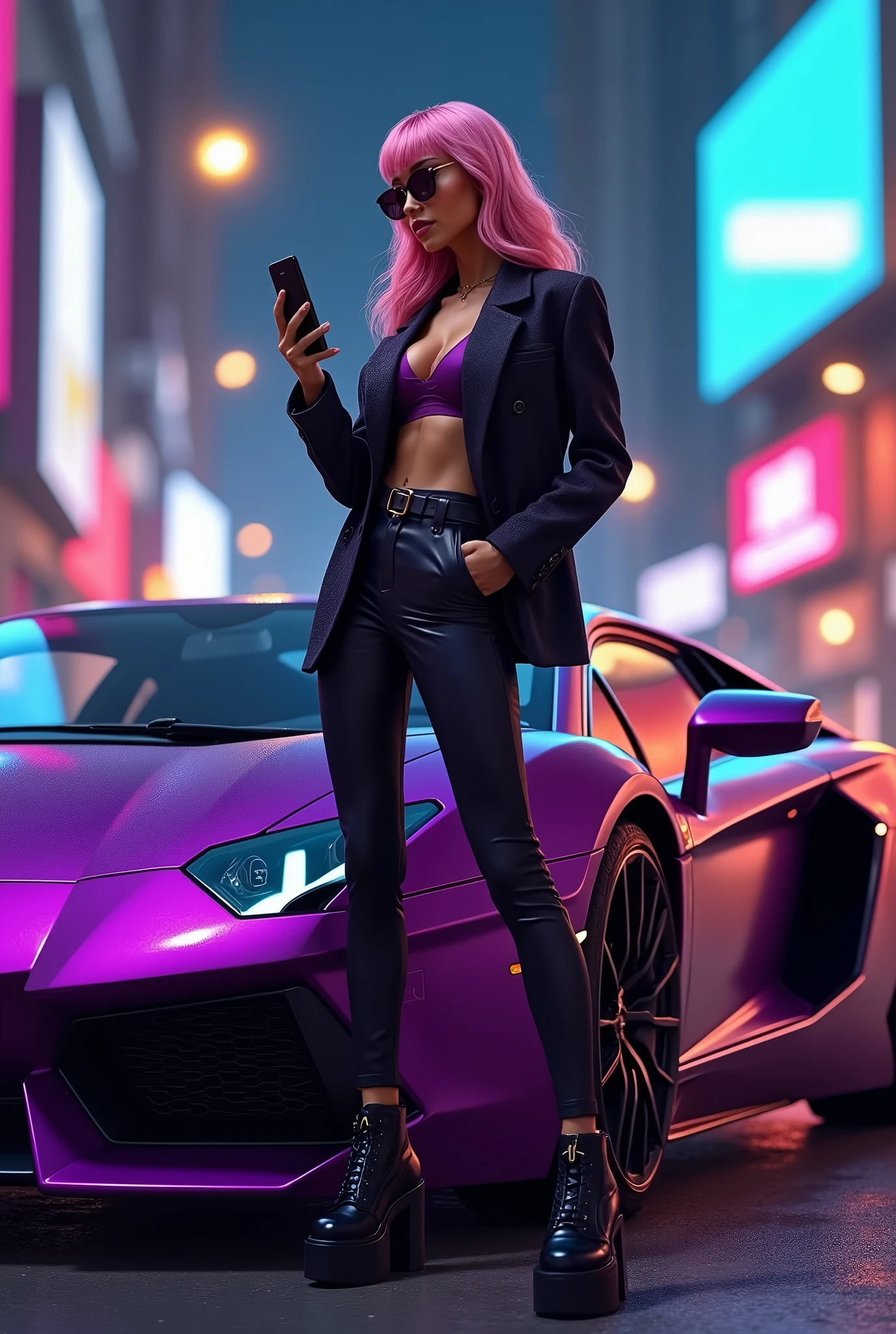 Make a music cover with the following information:
Arte do hiphop underground
Tem qhe ter uma lamborguini violeta e uma mulher com um iphone