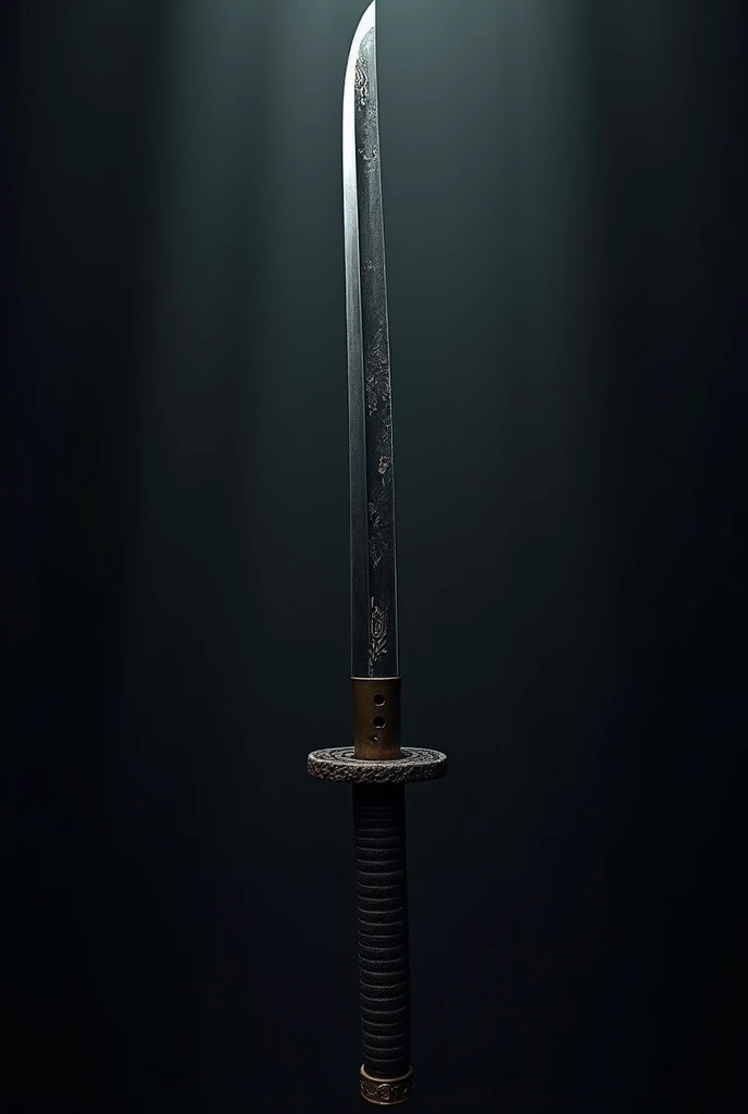 generate image of a Japanese katana, with capo in dark organic style