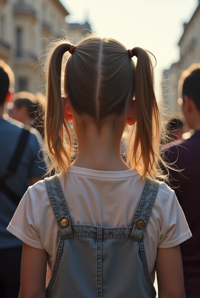 Girl with two ponytails hair sticking dick in front of strangers