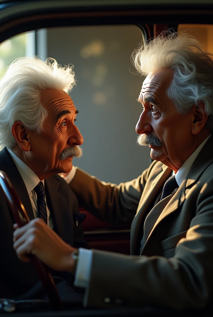 Albert Einstein was talking with his driver


