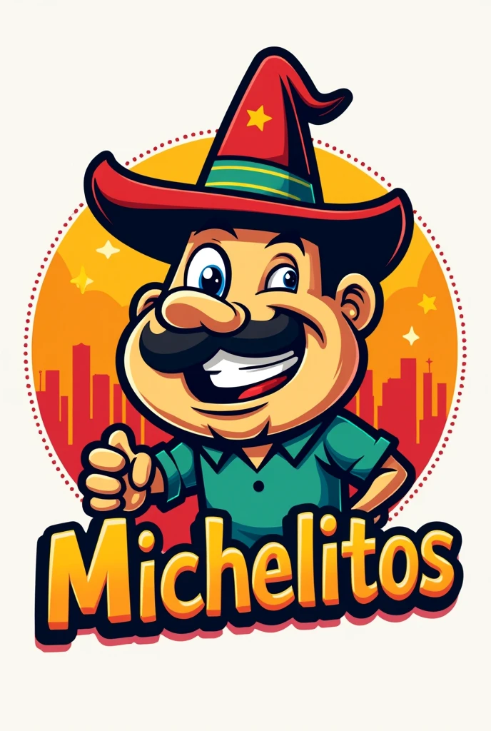 Logo for a michelada and liter business that will be called “Michelitos C&G “that is very striking and funny and mischievous with bright colors