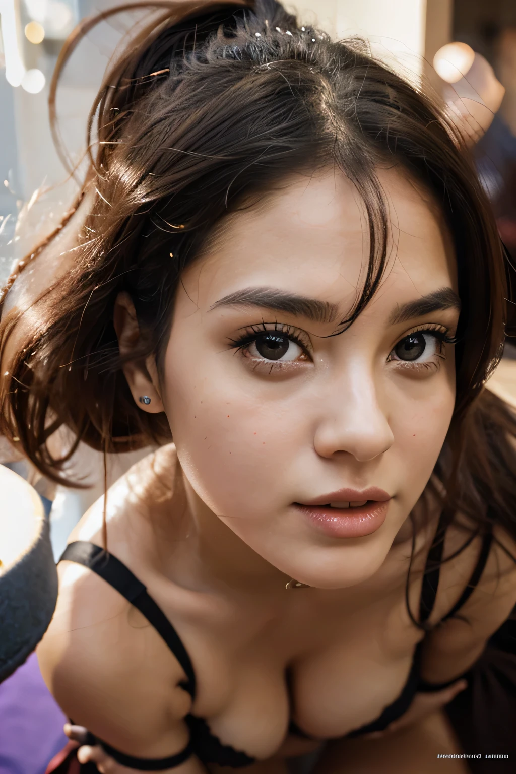 NSFW、(NSFW_still_show)、 (Seduce from Oppai-), Masterpiece 8K Best_quality, (photorealistic:1.37)、shadowless lighting、Lots of tracking lights、Soft shading、(Detailed cute face)、Perfect eyes、HUGE and HEAVY biomechanical tit、{(Children's|gigantic neckline:1.37)}、soft nipples、{(((Whole body:1.2))|((from below:1.2)))|ass focus}、detailed open crotch、{hide nipples|the shape of the pubic area is clearly visible.}、Detailed texture of oily porcelain skin、{Dark red leather turtleneck|Tiara of princes|anklets|by rubio|By the chestnut|black fur|silver hair}、zydg、pussy、(under the chest:1.2, Transparent micro bikini:1.1) huge tit, naturally big tits, Micro bikini, cleavage,、The details of the iris of the pupil are very surprising、Limbs without breakdowns、white teenurally closed mouth、Areola natural、natural 、fixed eyes、natural body、Slightly baby face、female face、femenine body、with round face、a small face、soft cheeks、Looking at the camera、Whole bodysbian、detachment、Balanced face、Slightly internal strabismus、Freckles, punk, punk make u, kinky face, ecchi, wet , amazing blue eyes, big eyes, girlish