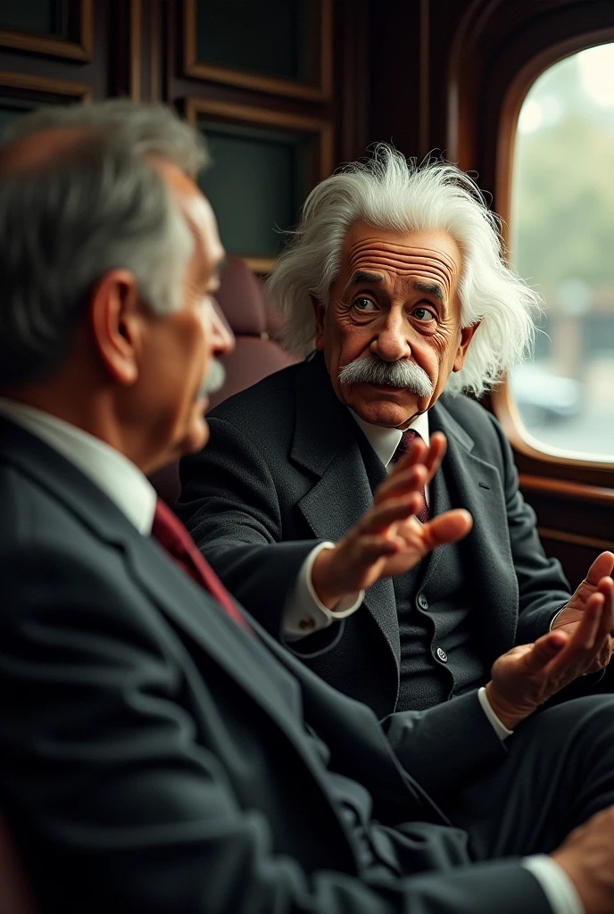 Albert Einstein was talking with his driver
