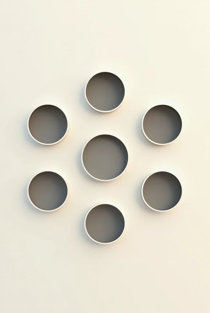 7 circles, Of which only 6 are on the side in a circular shape and the other one in the center