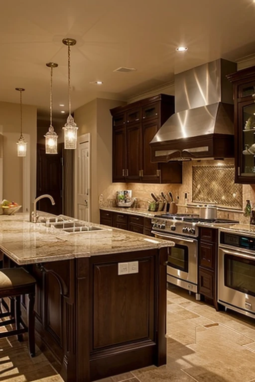 I would like a picture of a beautiful, luxurious and elegant kitchen,Super beautiful
