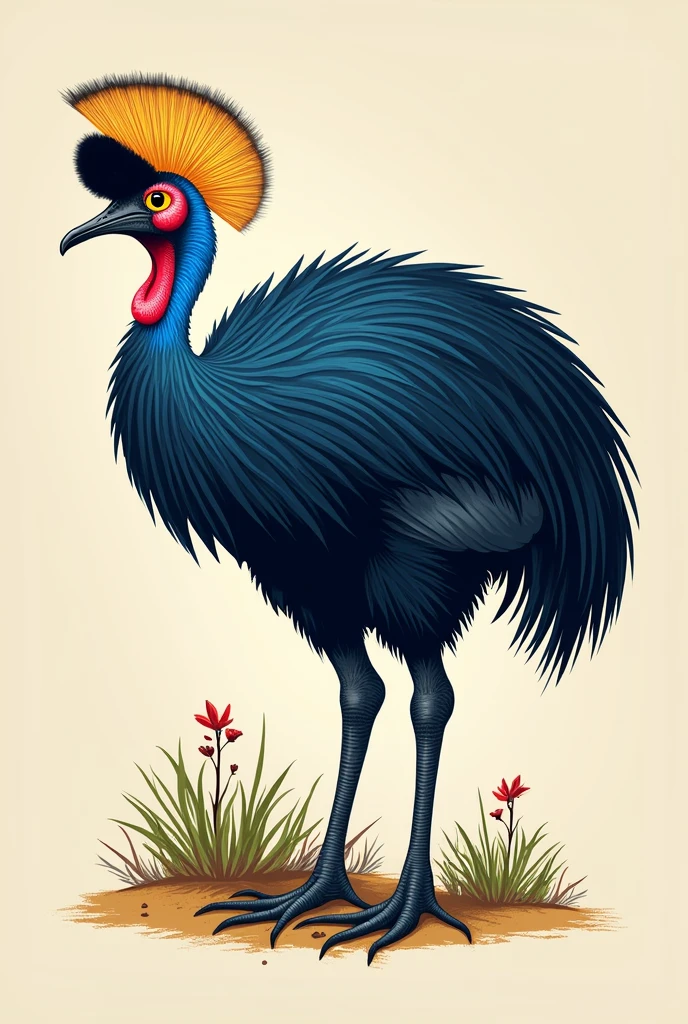 various cassowary bird prints for clothing