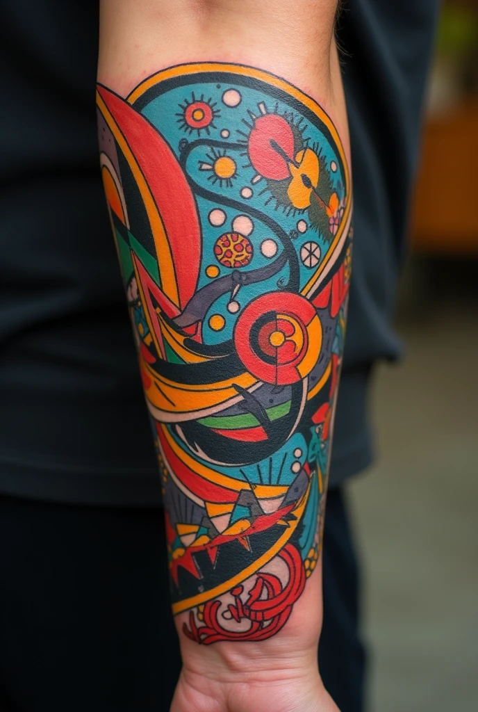 Tattoo of the tile mosaics of the ray movement that starts in the north of Brazil, use featuringo base as imagens desse site https://www.archdaily.featuring.br/br/997637/lightning-that-splits-architecture-between-shards-and-colors-in-the-stop