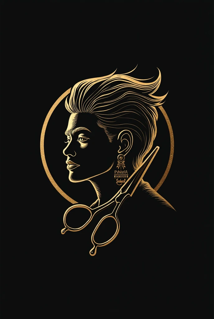 Crea un logo para una barbería que es para mí me llamo Yael 💈 y que predominen el color negro y el plateado o negro y dorado, but elegant style