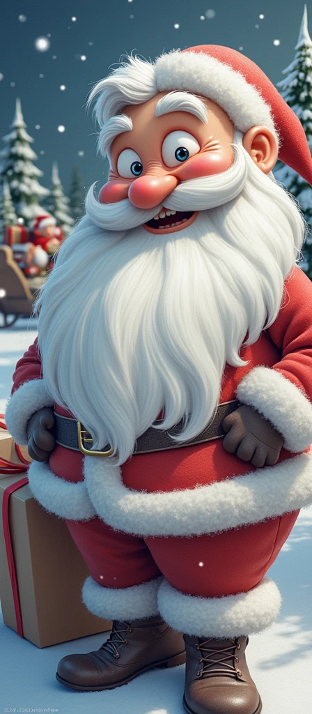 A cartoon image about Santa Claus