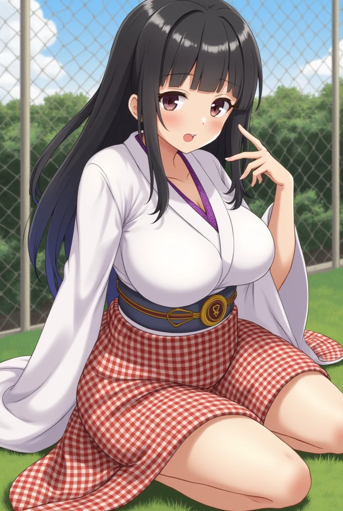 Black Hair、Big Breasts、kimono、valley、NSFW