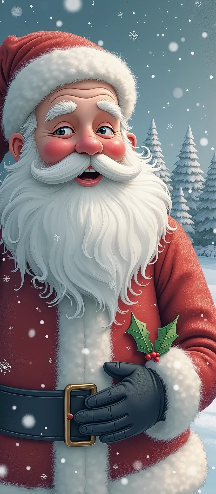 A cartoon image about Santa Claus