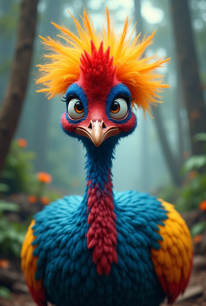 casuar com cara de color