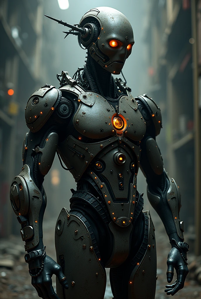 Grimdark steampunk fantasy concept art by noah bradley and greg rutkowski, man made of intricate insanely cyberpunk body, 3D effect ultra-detailed intricate insanely, expressive eyes, spotlight, 