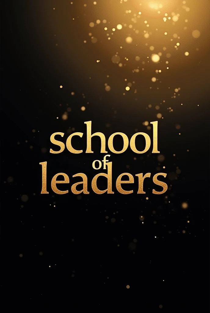 An A4 format image written "SCHOOL OF LEADERS" written in Brazilian Portuguese with a black and gold gradient background 