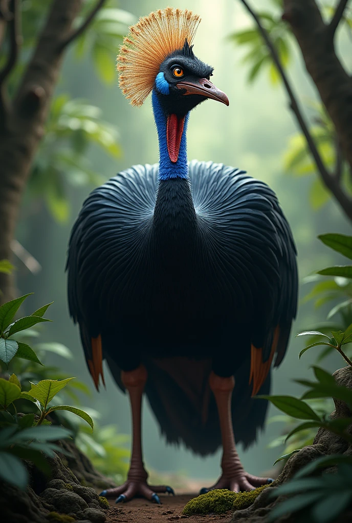 cassowary with an angry face