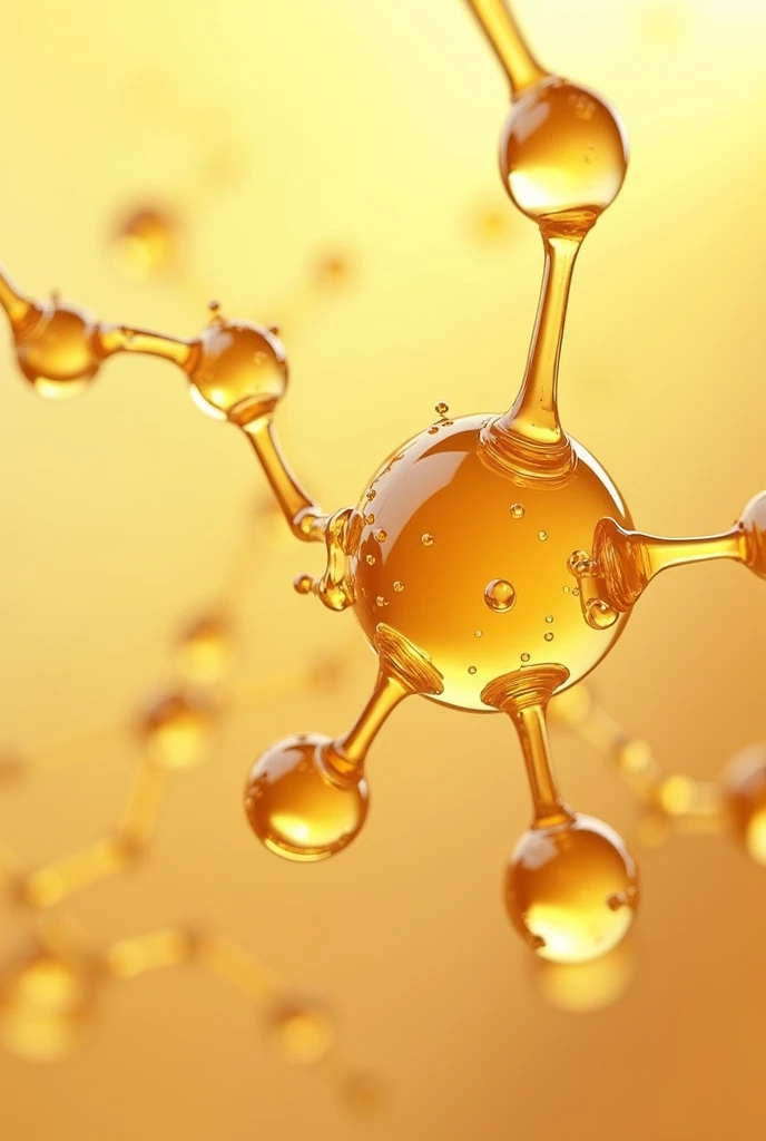 I need to create a slide about eugenol, make the structural formula of eugenol with the color and texture of very realistic honey make an illustration