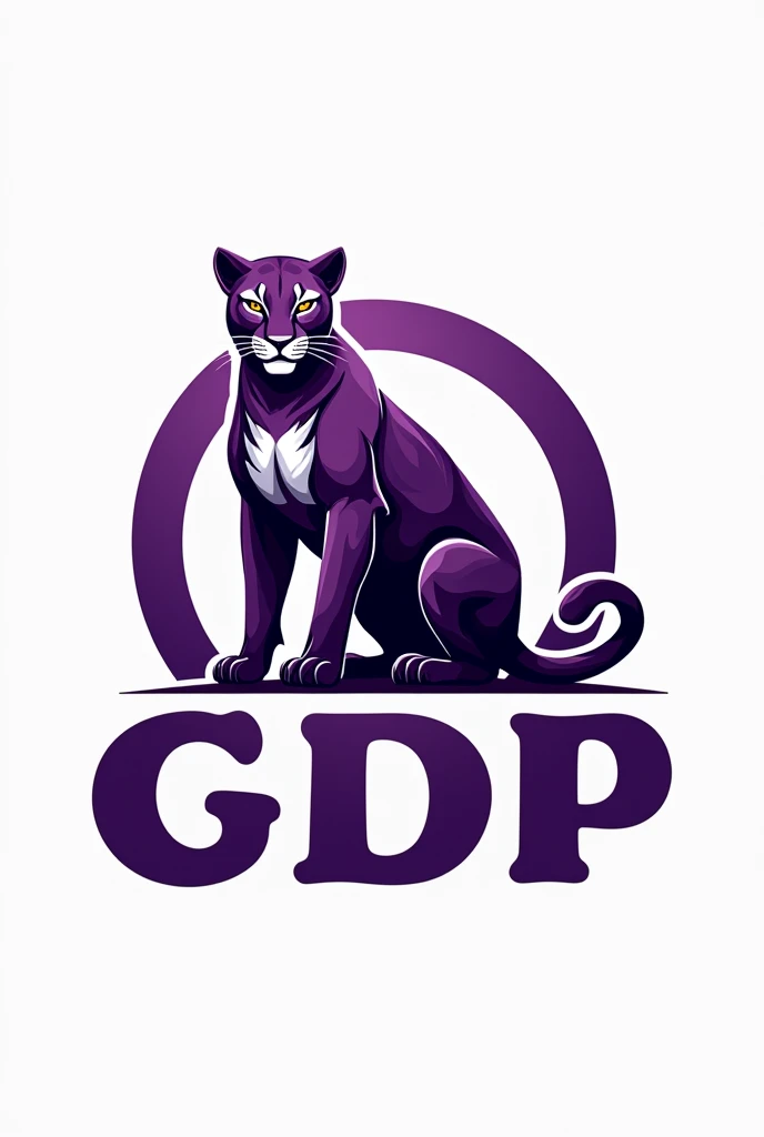 Political party logo of a jaguar with the nice purple GDP initials in a circle shape with shadow