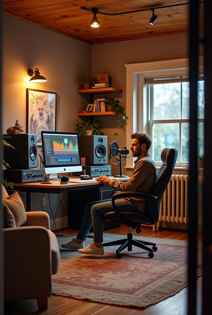 a room to produce a podcast