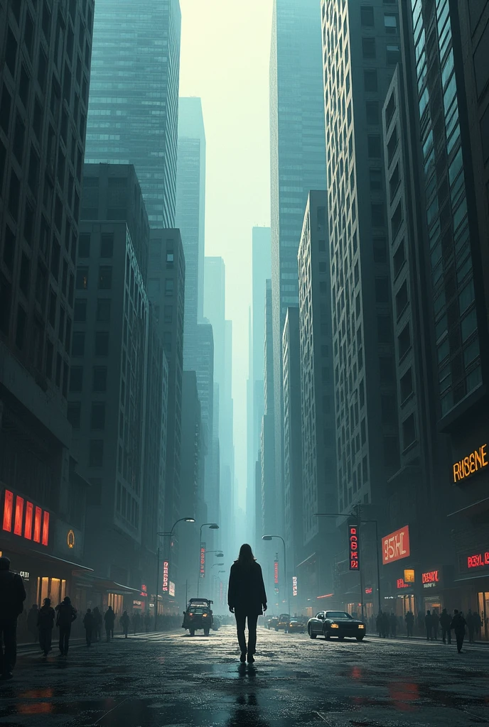 Person in a maze of cities