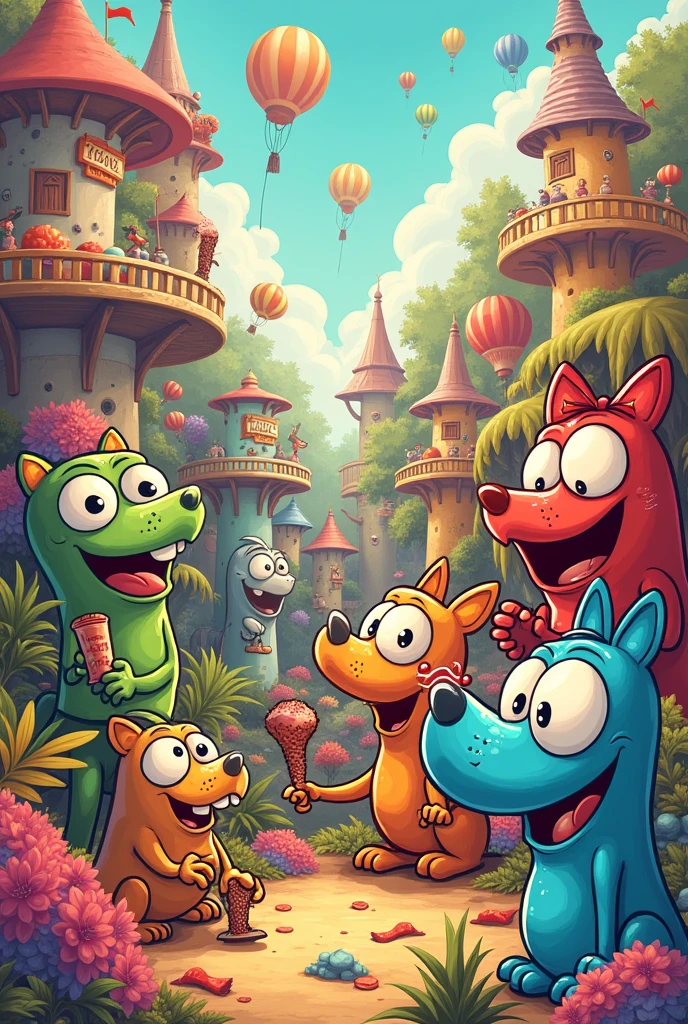 Create a vertical cover with funny images