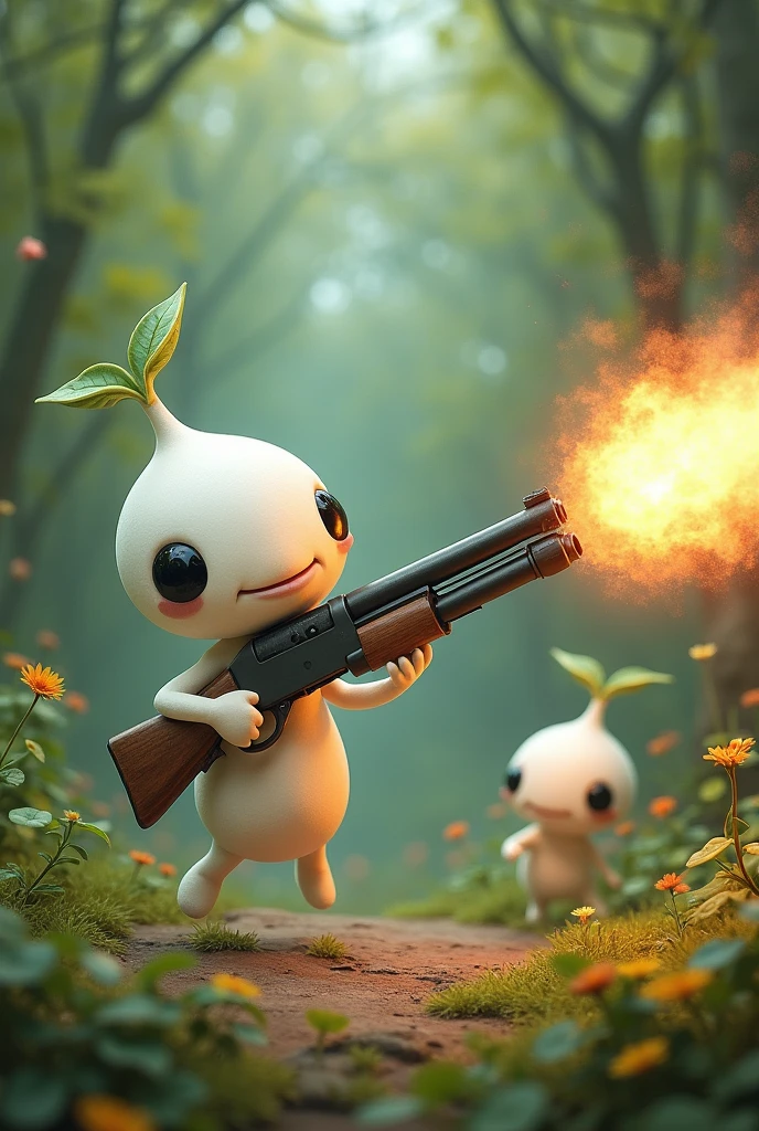 White Pikmin　Jump　Shotgun