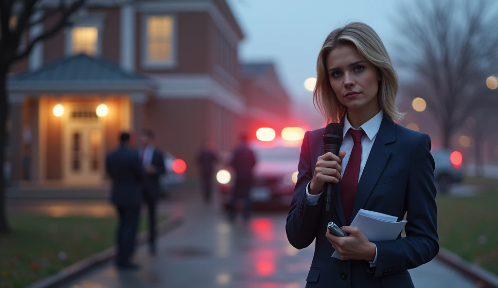 Make a press person for my rpg with the report: tragedy at school