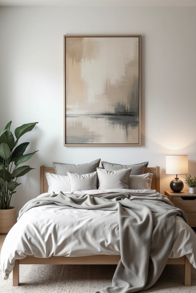 Simple masculine acrylic painting design on my bedroom wall. 