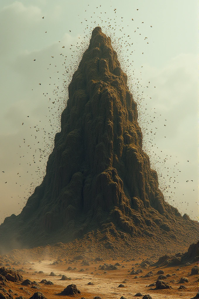 Make a picture of a poop full of flies