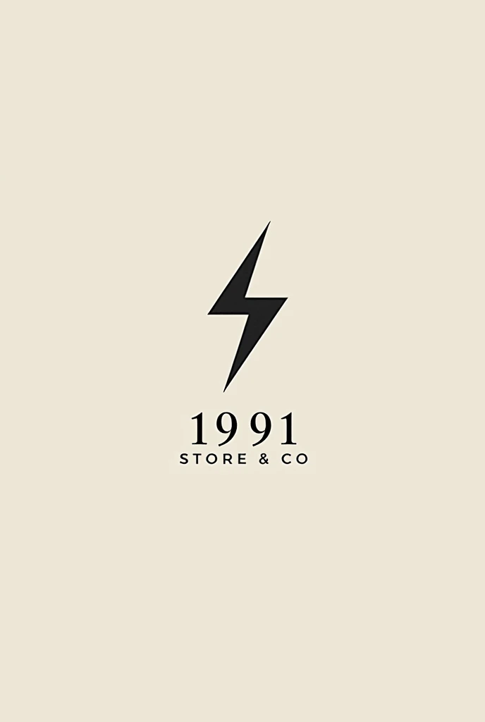 Create a logo image for the 1991 Pratas store & co. that conveys sophistication and elegance. The design must include an integrated lightning bolt with the number &#39;1991&#39;