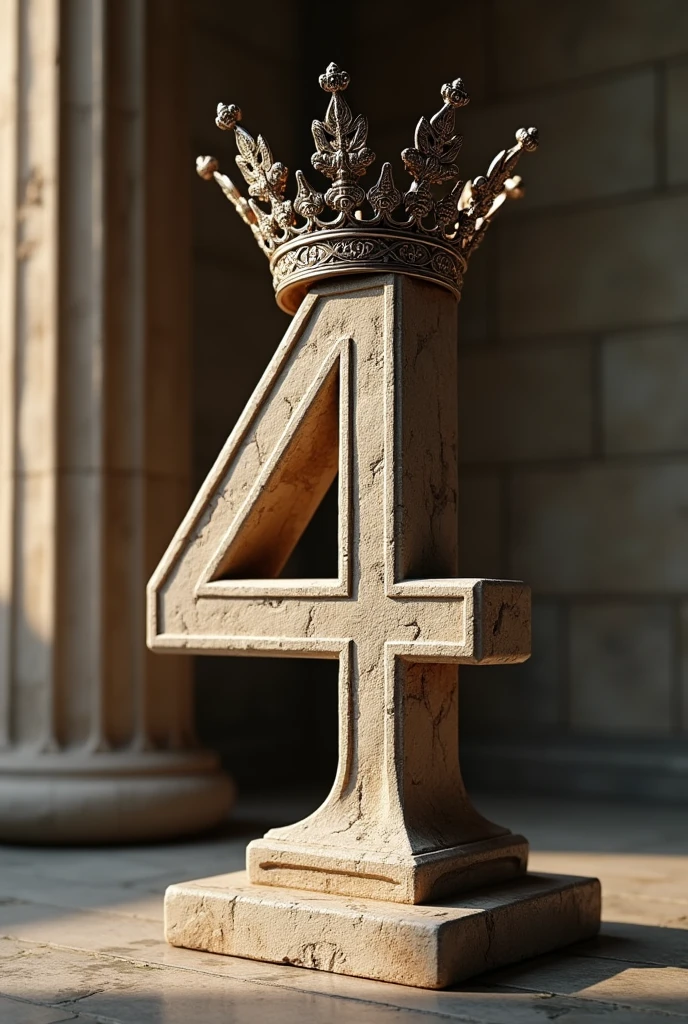 Create a Roman four with a crown on top