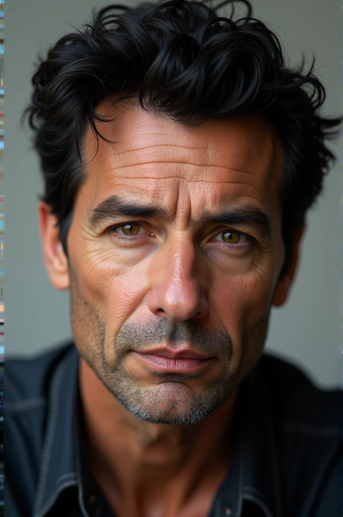 Create a white man from black hair 