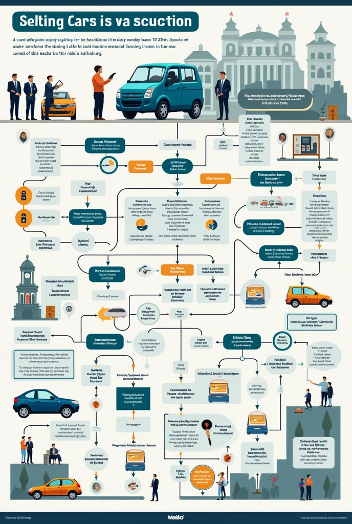 A flowchart on selling cars at auction