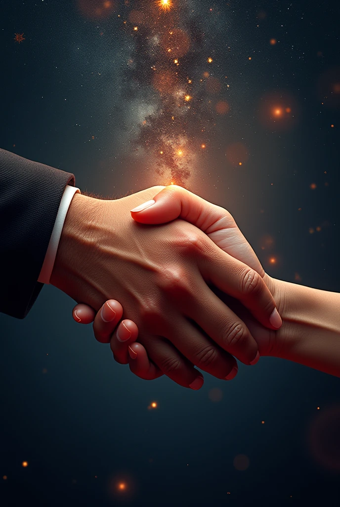 Image of two hands clasped together under a starry sky, with gold details and a touch of vibrant red, symbolizing lasting love and renewed passion.
texto:
"Like the wind that never stops blowing, May your love continue to flow, always strong and eternal."