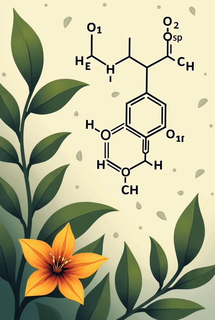 Structural formulas of eugenol using cloves