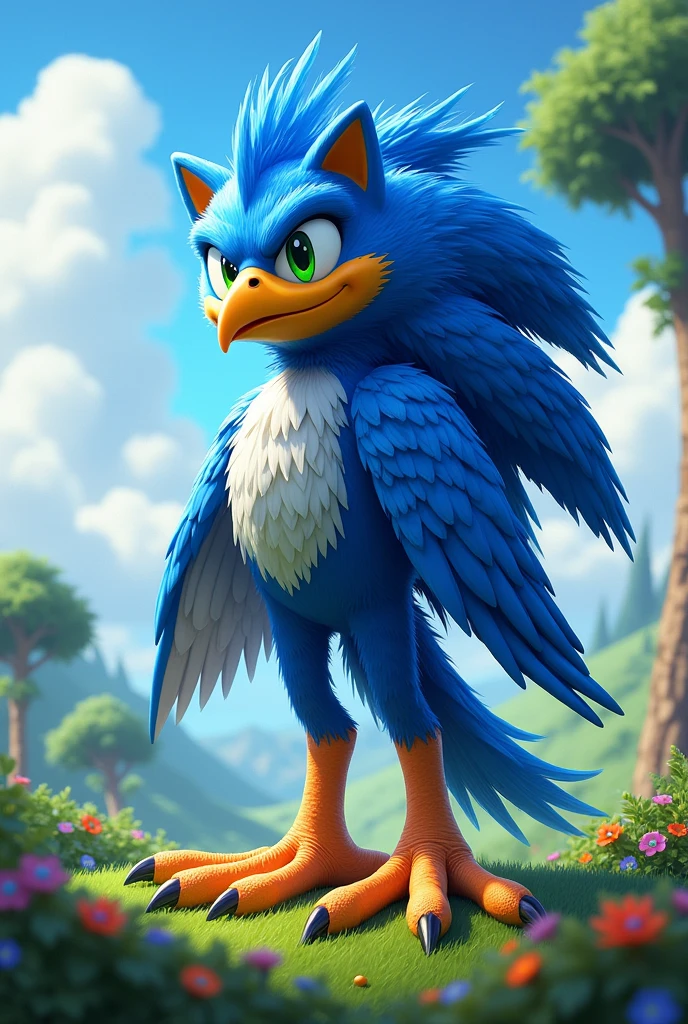 Sonic the hedgehog as a big bird
